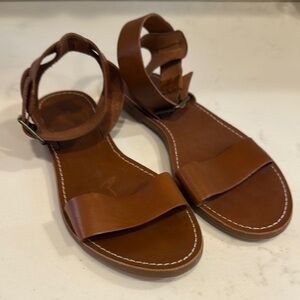 Madewell Boardwalk ankle strap Brown Leather Sandals 7.5 Barely Worn